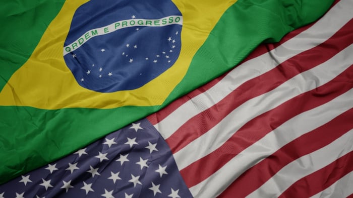 Brazil And Us Flaggs