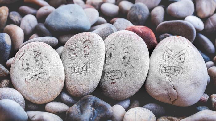 emotions drawn on rocsk