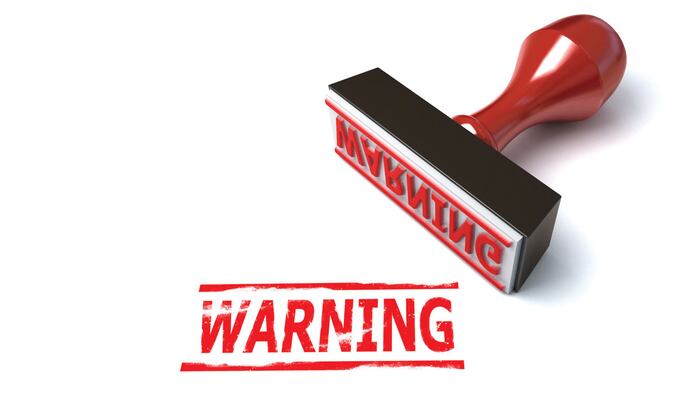 Warning Rubber Stamp