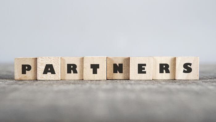 PARTNERS word made with building blocks