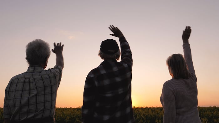 Waving goodbye