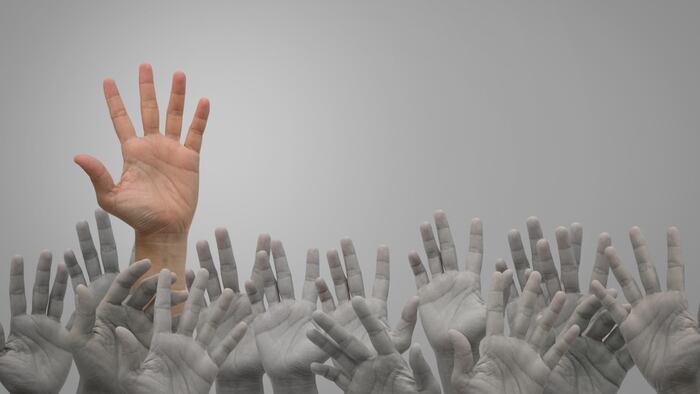 Hands Grey Stand Out From The Crowd
