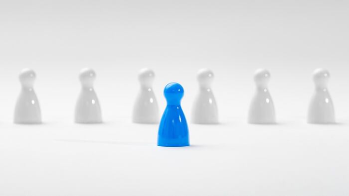 Pawns Figures White Blue Leadership