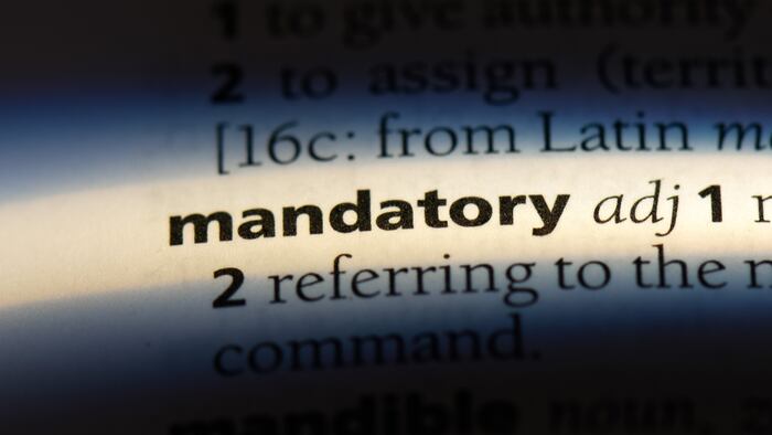 mandatory word in a dictionary. mandatory concept.