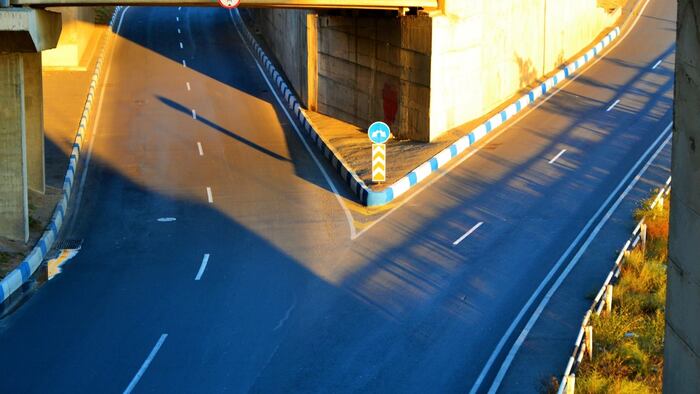 Road splitting off into two