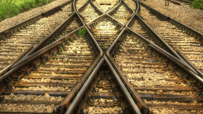 Railroad tracks crossing
