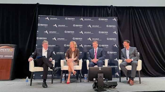 AdvaMed panel with Jim Welch, EY Global MedTech Leader; Ashley McEvoy, J&J’s executive vice president and worldwide chairman of Medtech; Geoff Martha, CEO of Medtronic; and Gary Guthart, CEO of Intuitive Surgical