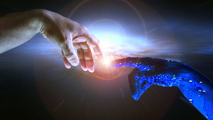 AI hand reaches