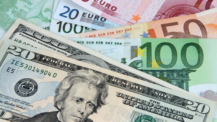 Two leading hard currencies - US Dollar versus Euro