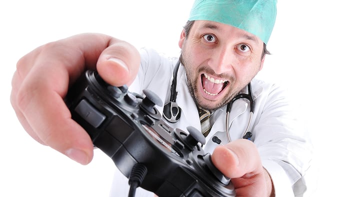 doctor playing video games