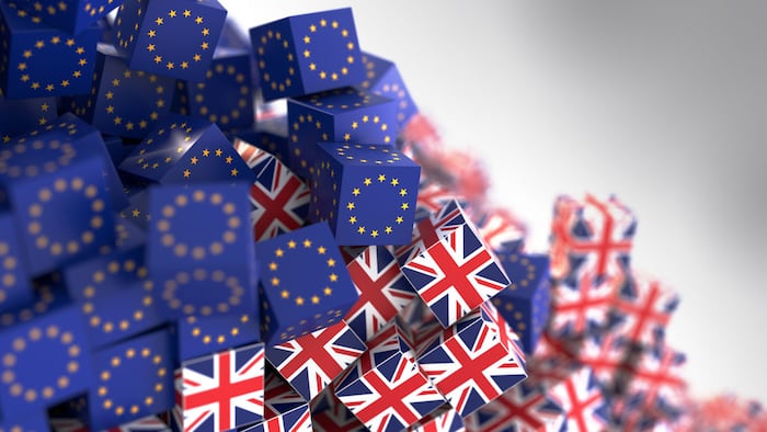 Europe and United Kingdom political and economic relationship, 3d rendering background, Brexit concepts