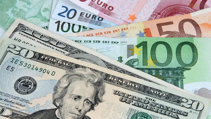 Two leading hard currencies - US Dollar versus Euro