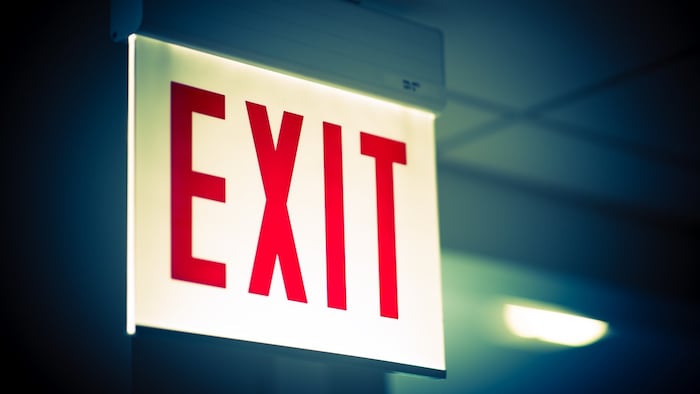 Exist sign illuminated
