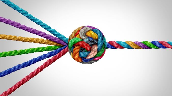colorful ropes joining together