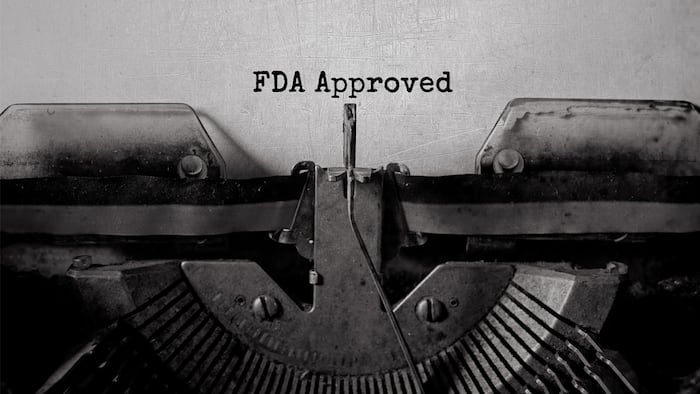 FDA Approved typed words on a vintage typewriter