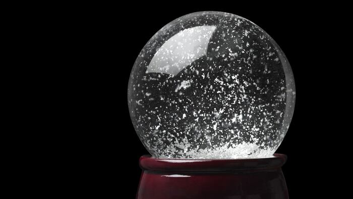Empty Snow Globe Isolated on Black