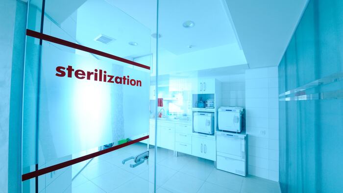 Modern room for sterilizing equipment.