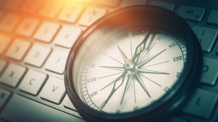 Compass and keyboard